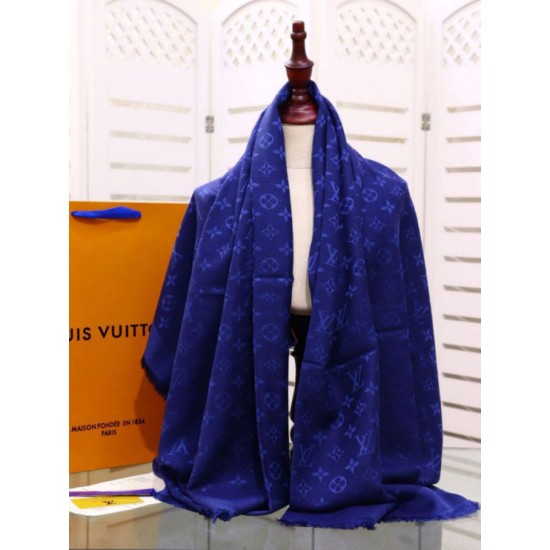 Replica Louis Vuitton Denim Monogram Shawl 140 M71376