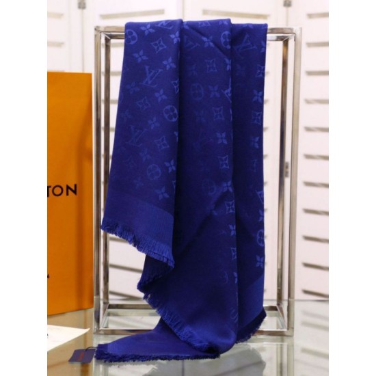 Replica Louis Vuitton Denim Monogram Shawl 140 M71376