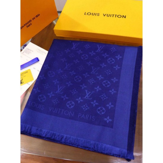 Replica Louis Vuitton Denim Monogram Shawl 140 M71376