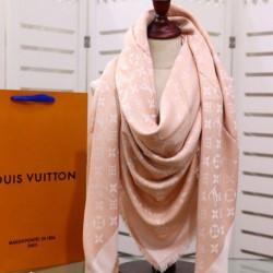 Replica Louis Vuitton Denim Monogram Shawl 140 Pink