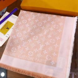 Replica Louis Vuitton Denim Monogram Shawl 140 Pink