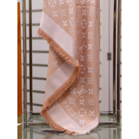 Replica Louis Vuitton Denim Monogram Shawl 140 Pink