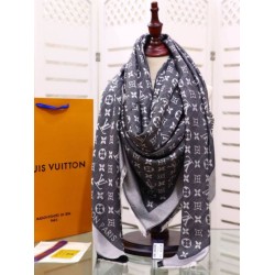 Replica Louis Vuitton Denim Monogram Shawl 140 M71378 Black