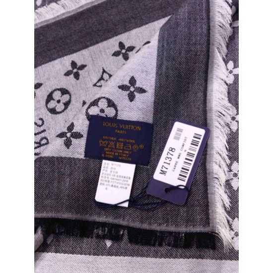 Replica Louis Vuitton Denim Monogram Shawl 140 M71378 Black