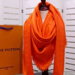 Fake Louis Vuitton Denim Monogram Shawl 140 Orange Replica