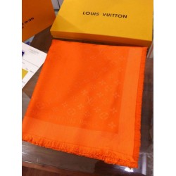 Fake Louis Vuitton Denim Monogram Shawl 140 Orange Replica