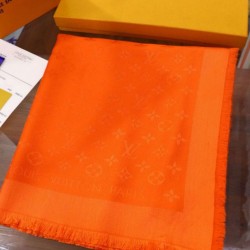 Fake Louis Vuitton Denim Monogram Shawl 140 Orange Replica