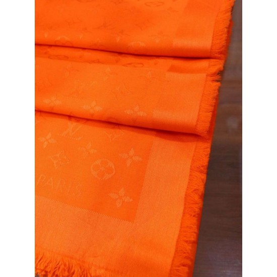 Fake Louis Vuitton Denim Monogram Shawl 140 Orange Replica