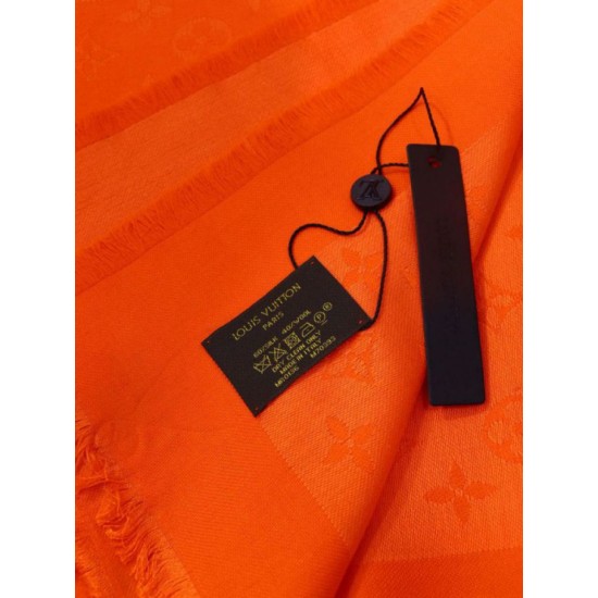 Fake Louis Vuitton Denim Monogram Shawl 140 Orange Replica