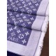 Fake Louis Vuitton Denim Monogram Shawl 140 M71382 Light Blue Replica
