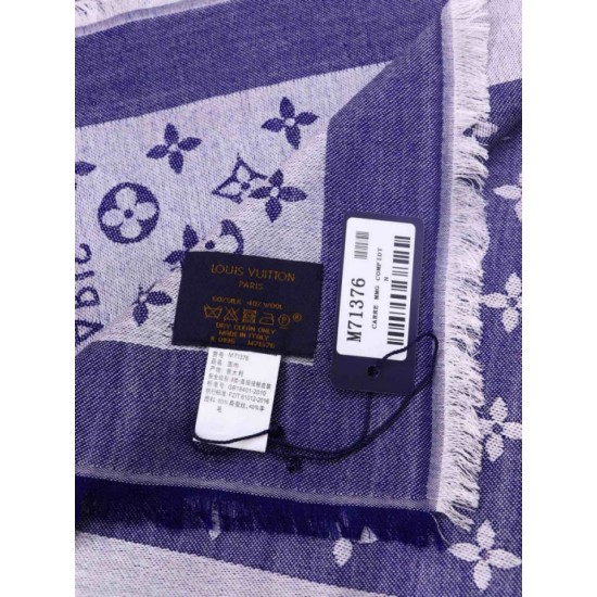 Fake Louis Vuitton Denim Monogram Shawl 140 M71382 Light Blue Replica