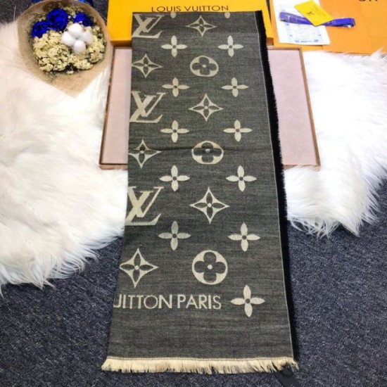Replica Louis Vuitton Daily Monogram Stole Shawl M70674 90 x 200 Black