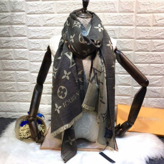 Replica Louis Vuitton Daily Monogram Stole Shawl M70674 90 x 200 Black