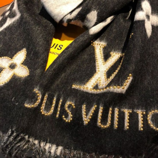 Replica Louis Vuitton Studdy Reykjavik Scarf M71588 Black
