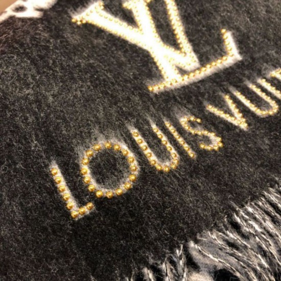 Replica Louis Vuitton Studdy Reykjavik Scarf M71588 Black