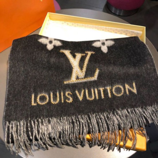Replica Louis Vuitton Studdy Reykjavik Scarf M71588 Black