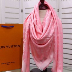 Replica Louis Vuitton Denim Monogram Shawl 140 M72046 Pink