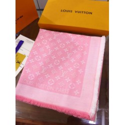 Replica Louis Vuitton Denim Monogram Shawl 140 M72046 Pink