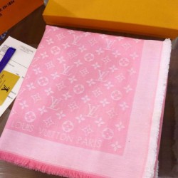 Replica Louis Vuitton Denim Monogram Shawl 140 M72046 Pink