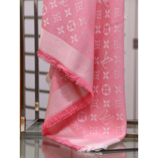 Replica Louis Vuitton Denim Monogram Shawl 140 M72046 Pink