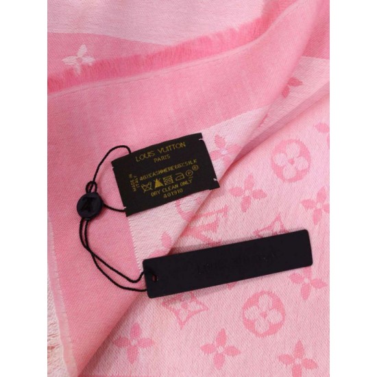 Replica Louis Vuitton Denim Monogram Shawl 140 M72046 Pink