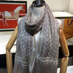 Fake Louis Vuitton Studdy Denim Monogram Shawl Khaki Replica