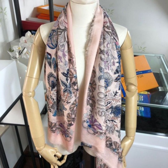 Replica Louis Vuitton Sea Of Love Square Cashmere Schawl M73823 White