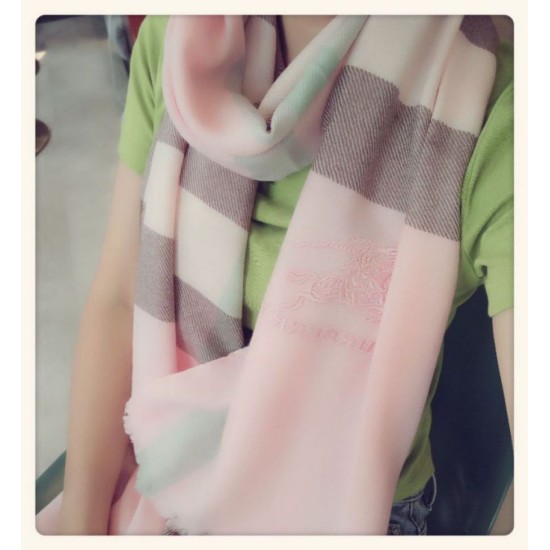 Replica Burberry Classic Check Cashmere Shawl 70 x 200 Pink