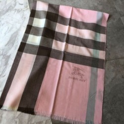Replica Burberry Classic Check Cashmere Shawl 70 x 200 Pink