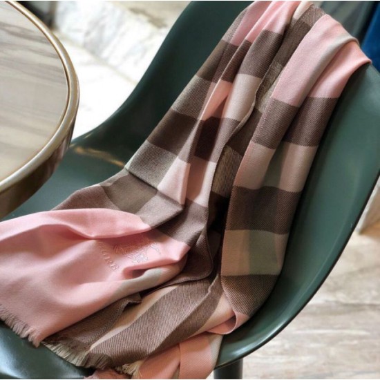 Replica Burberry Classic Check Cashmere Shawl 70 x 200 Pink