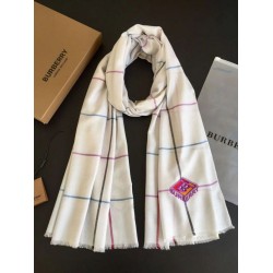 Replica Burberry TB Limited Edition Cashmere Shawl 80 x 200 White