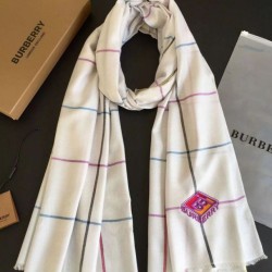 Replica Burberry TB Limited Edition Cashmere Shawl 80 x 200 White