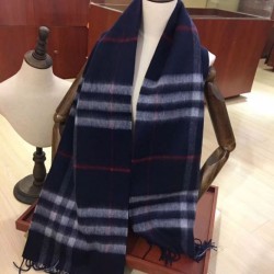 Replica Burberry Classic Double-Faced Cashmere Scarf 30 x 168 Dark Blue