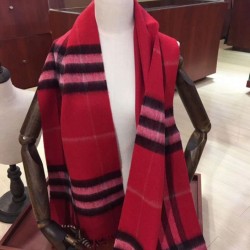 Fake Burberry Classic Double-Faced Cashmere Scarf 30 x 168 Red Replica
