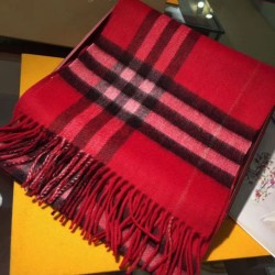Fake Burberry Classic Double-Faced Cashmere Scarf 30 x 168 Red Replica
