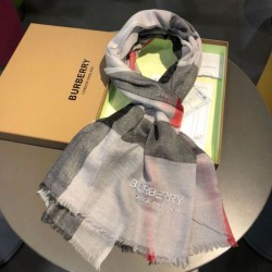 Replica Burberry Classic Check Cashmere Shawl 75 x 205 Gray