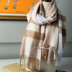 Fake Burberry Classic Check Cashmere Shawl 70 x 200 Apricot Replica