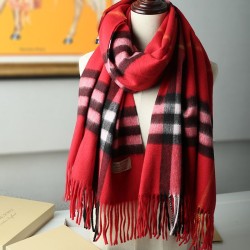 Replica Burberry Classic Check Cashmere Shawl 70 x 200 Red