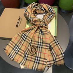 Replica Burberry TB Check Horseferry Cashmere Shawl 70 x 200 Brown