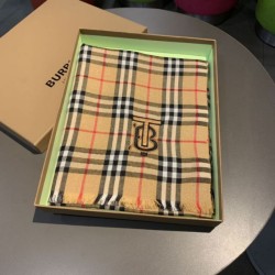 Replica Burberry TB Check Horseferry Cashmere Shawl 70 x 200 Brown