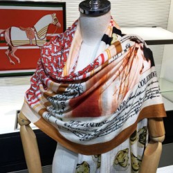 Replica Burberry Oyster Print Cashmere Shawl 110 x 200 Red
