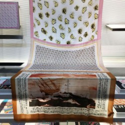 Fake Burberry Oyster Print Cashmere Shawl 110 x 200 Coffee Replica