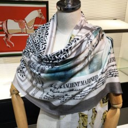 Replica Burberry Oyster Print Cashmere Shawl 110 x 200 Black