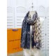 Replica Louis Vuitton Giant Pop Monogram Cashmere Scarf Blue