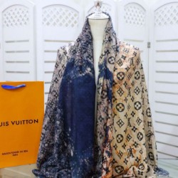 Replica Louis Vuitton Giant Pop Monogram Cashmere Scarf Blue