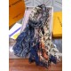 Replica Louis Vuitton Giant Pop Monogram Cashmere Scarf Blue