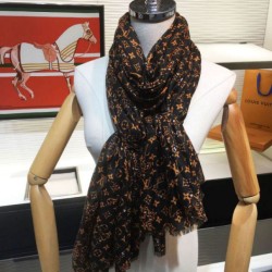 Fake Louis Vuitton Monogram Giant Jungle Shawl 110 x 200 Coffee Replica