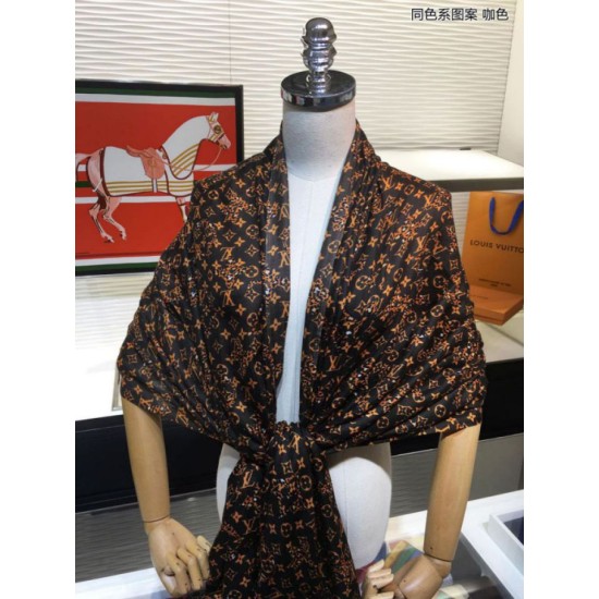Fake Louis Vuitton Monogram Giant Jungle Shawl 110 x 200 Coffee Replica