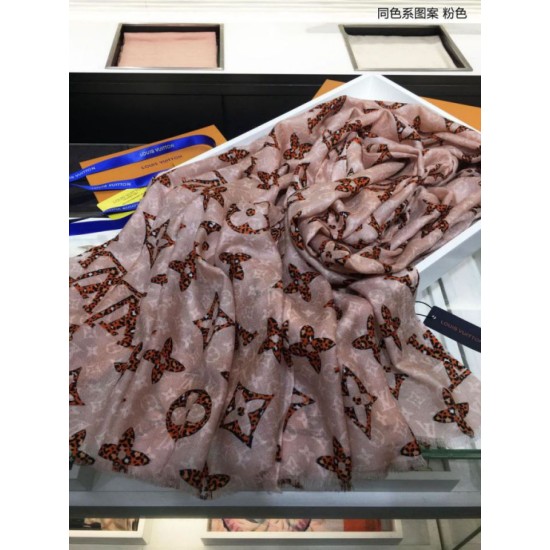Fake Louis Vuitton Monogram Giant Jungle Shawl 110 x 200 Pink Replica