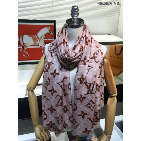 Fake Louis Vuitton Monogram Giant Jungle Shawl 110 x 200 Pink Replica